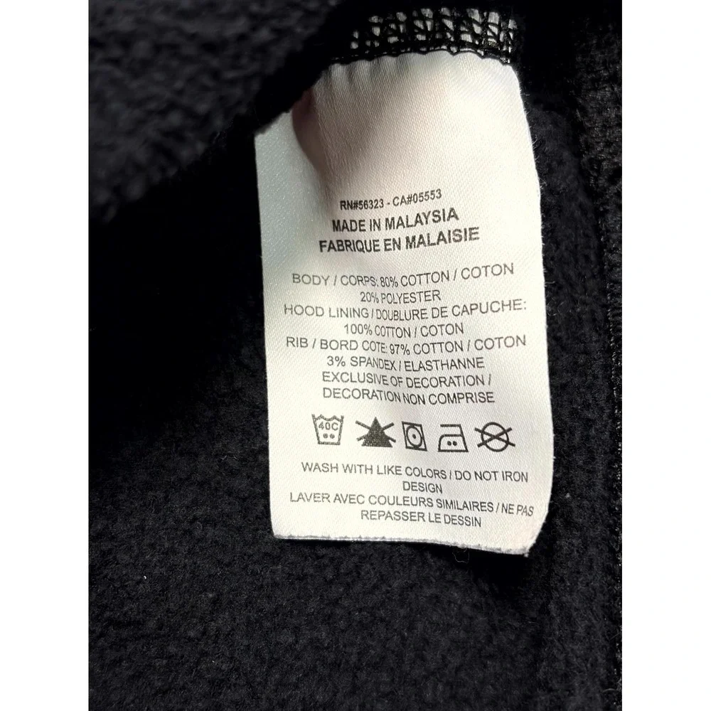 Nike Hoodie Kids XL Black Fleece Lined Graphic Print Logo Cotton Kangaroo Pocket